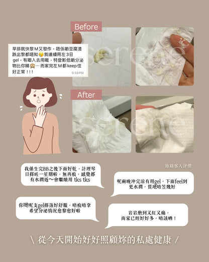 霉菌性陰道炎使用SERENE凝膠三天前後對比照片及四則真實用戶評價
