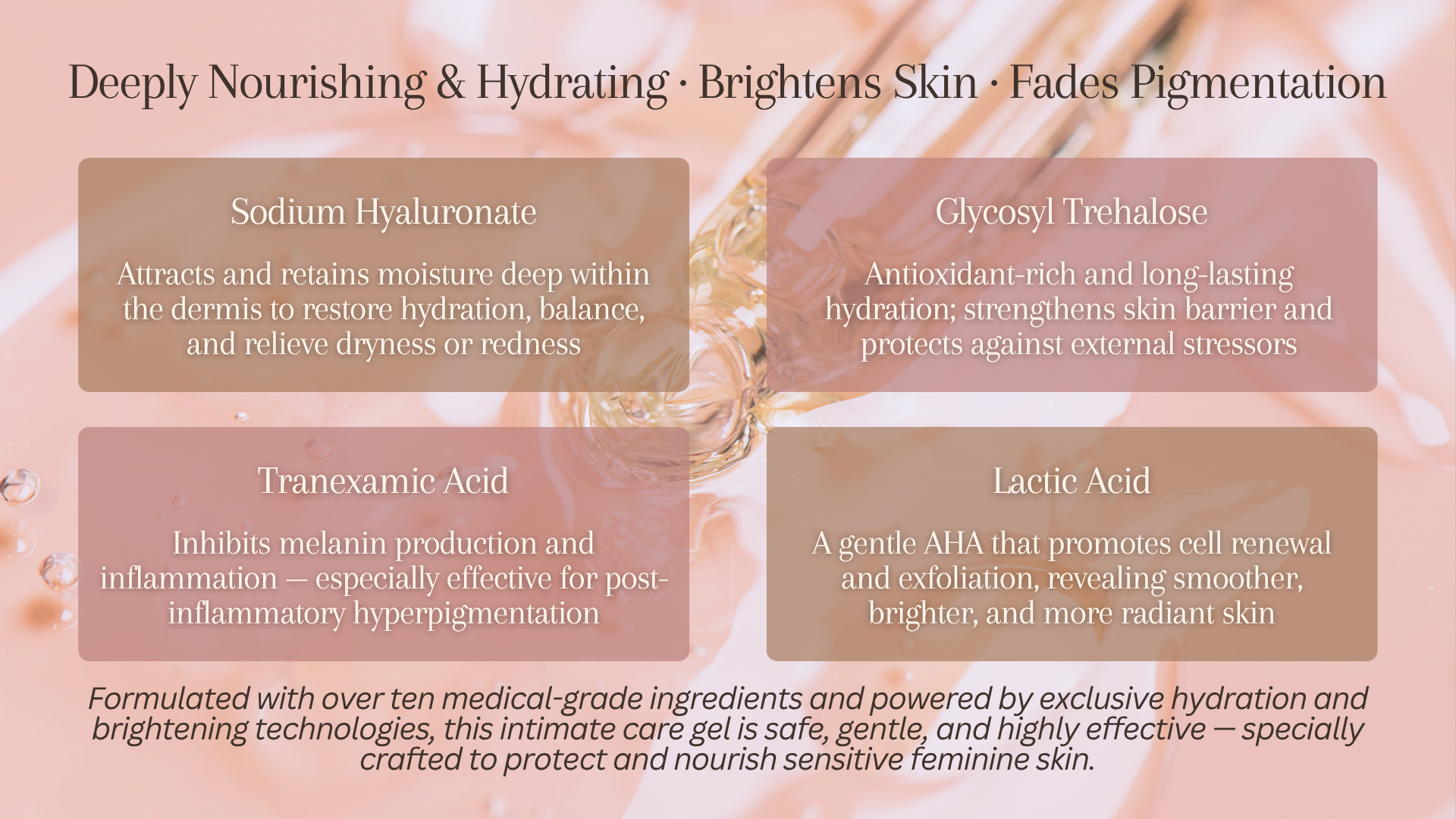 Serene hyaluronic acid deep hydration repair intimate skin barrier